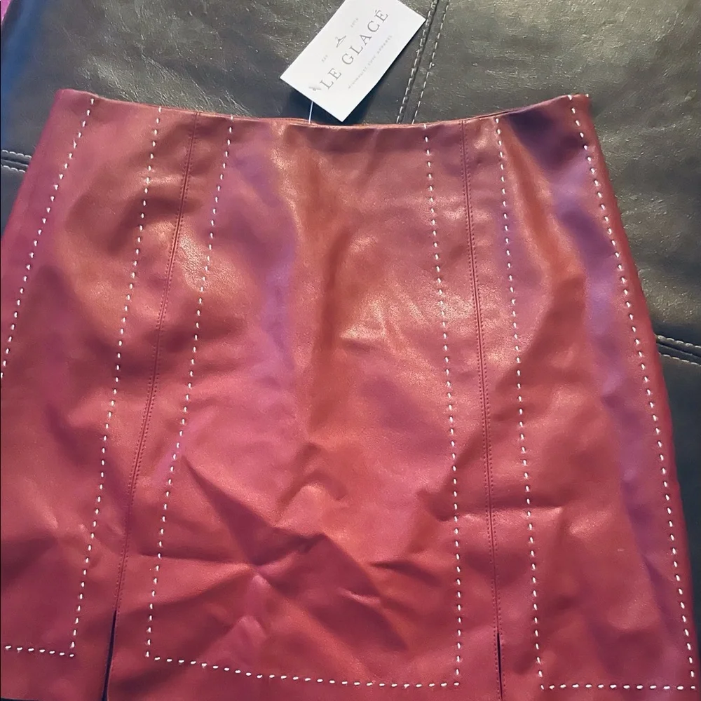 NWT Le Glace Wine Mini Skirt